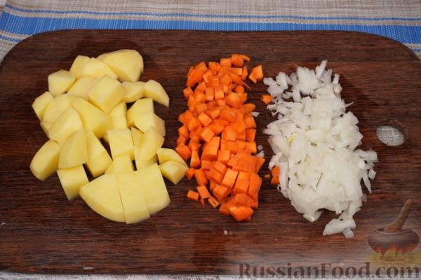 Суп с плавленым сыром и сердечками